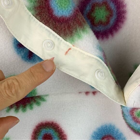 L.L. Bean Fleece Pullover Womens 1X Quarter Snap Jacket Geometric Starburst - Picture 9 of 9